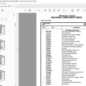 Manitowoc Crane 999 Parts Manual SN 9991385 - PDF DOWNLOAD