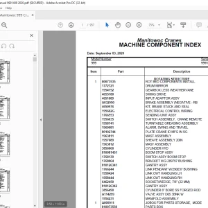 Manitowoc Crane 999 Parts Manual SN 9991408 - PDF DOWNLOAD