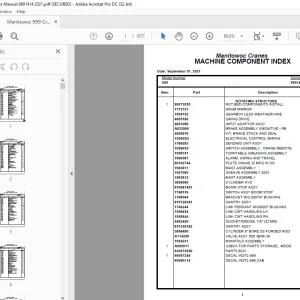 Manitowoc Crane 999 Parts Manual SN 9991414 -  PDF DOWNLOAD