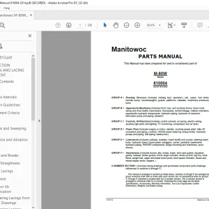 Manitowoc Crane M-80W Parts Manual 810004 PDF