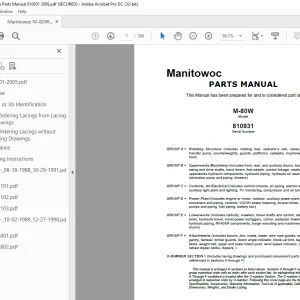 Manitowoc Crane M-80W Parts Manual SN 810931 - PDF DOWNLOAD