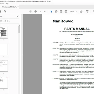 Manitowoc Crane M-85W X-Spander Parts Manual 852001 PDF