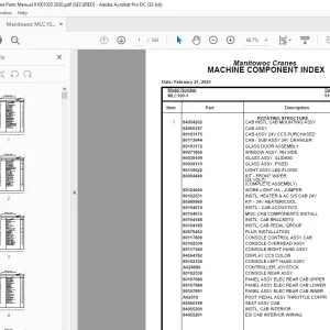 Manitowoc Crane MLC100-1 Parts Manual 91001035 - PDF DOWNLOAD