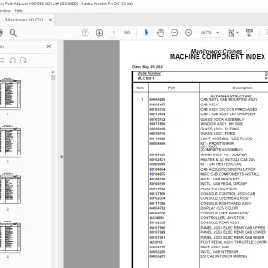 Manitowoc Crane MLC100-1 Parts Manual 91001056  - PDF DWNLOAD