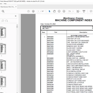 Manitowoc Crane MLC100-1 Parts Manual 91001077 PDF