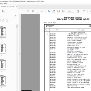 Manitowoc Crane MLC100-1 Parts Manual 91001091 - PDF DOWNLOAD