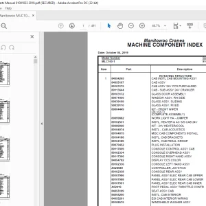 Manitowoc Crane MLC100-1 Parts Manual SN 91001023 - PDF DOWNLOAD