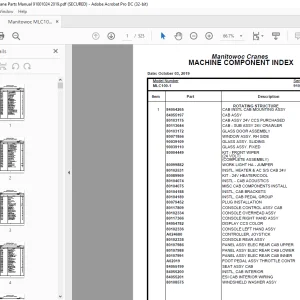 Manitowoc Crane MLC100-1 Parts Manual SN 91001024 - PDF DOWNLOAD