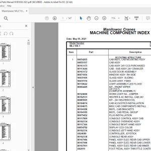 Manitowoc Crane MLC100-1 Parts Manual SN 91001038 - PDF DOWNLOAD