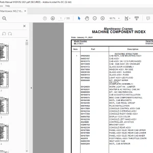 Manitowoc Crane MLC100-1 Parts Manual SN 91001052 - PDF DOWNLOAD
