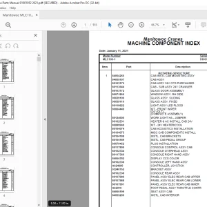 Manitowoc Crane MLC100-1 Parts Manual SN 91001052 - PDF DOWNLOAD