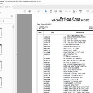 Manitowoc Crane MLC100-1 Parts Manual SN 91001060 - PDF DOWNLOAD
