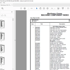 Manitowoc Crane MLC100-1 Parts Manual SN 91001089 - PDF DOWNLOAD
