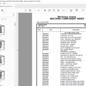 Manitowoc Crane MLC100-1 Parts Manual SN 91001091 - PDF DOWNLOAD