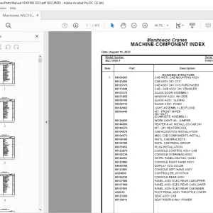 Manitowoc Crane MLC100A-1 Parts Manual 91001093 PDF