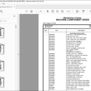 Manitowoc Crane MLC100A-1 Parts Manual SN 91001094 - PDF DOWNLOAD