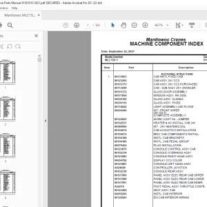 Manitowoc Crane MLC150-1 Parts Manual 91501010 PDF