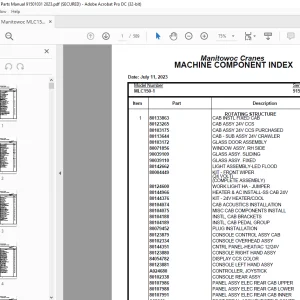 Manitowoc Crane MLC150-1 Parts Manual 91501031 - PDF DOWNLOAD