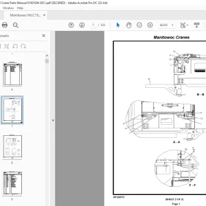Manitowoc Crane MLC150-1 Parts Manual SN 91501004 - PDF DOWNLOAD