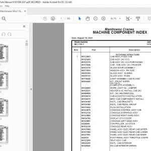 Manitowoc Crane MLC150-1 Parts Manual SN 91501009 - PDF DOWNLOAD