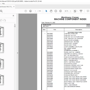 Manitowoc Crane MLC150-1 Parts Manual SN 91501014 - PDF DOWNLOAD