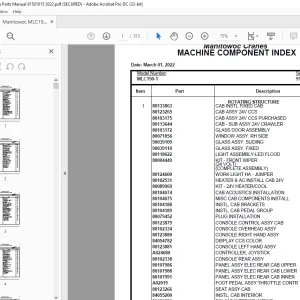 Manitowoc Crane MLC150-1 Parts Manual SN 91501015 - PDF DOWNLOAD