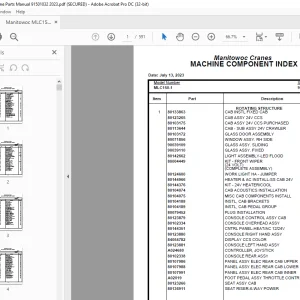 Manitowoc Crane MLC150-1 Parts Manual SN 91501032 - PDF DOWNLOAD