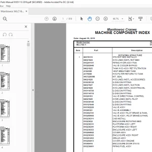 Manitowoc Crane MLC165-1 Part Manual 91651113 PDF