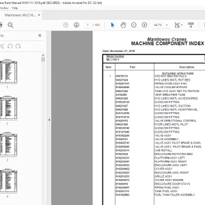 Manitowoc Crane MLC165-1 Parts Manual 91651111 - PDF  DOWNLOAD