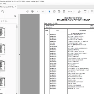 Manitowoc Crane MLC165-1 Parts Manual 91651114 PDF