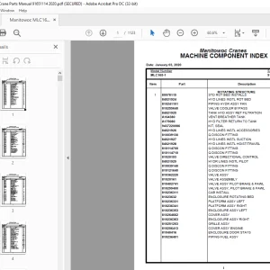 Manitowoc Crane MLC165-1 Parts Manual 91651114  - PDF DOWNLOAD