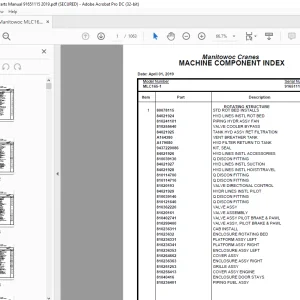Manitowoc Crane MLC165-1 Parts Manual 91651115 - PDF DOWNLOAD