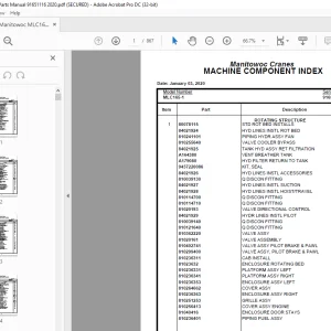 Manitowoc Crane MLC165-1 Parts Manual 91651116 PDF