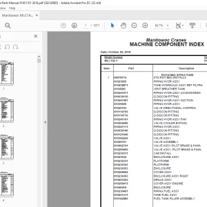 Manitowoc Crane MLC165-1 Parts Manual SN 91651101 - PDF DOWNLOAD