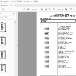Manitowoc Crane MLC165-1 Parts Manual SN 91651111 - PDF DOWNLOAD