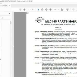 Manitowoc Crane MLC165 Parts Manual SN 8885120 - PDF DOWNLOAD