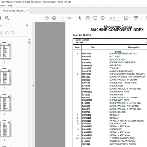Manitowoc Crane MLC165 Parts Manual SN 91651104 - PDF DOWNLOAD
