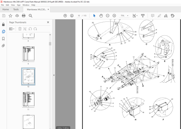 Manitowoc Crane MLC300 LUFF Parts Manual SN 3005032 PDF - HeyDownloads ...