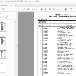 Manitowoc Crane MLC300 LUFF Parts Manual SN 3005035 - PDF DOWNLOAD