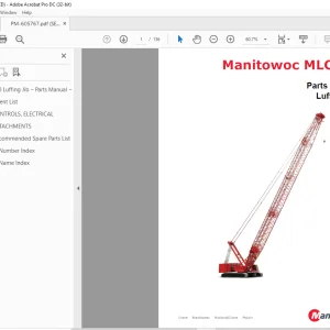 Manitowoc Crane MLC300 Luffing Jib Parts Manual 605767 PDF