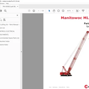 Manitowoc Crane MLC300 Luffing Jib Parts Manual 605822 PDF