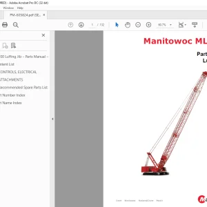 Manitowoc Crane MLC300 Luffing Jib Parts Manual 605824 PDF
