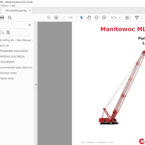 Manitowoc Crane MLC300 Luffing Jib Parts Manual 605954 - PDF DOWNLOAD