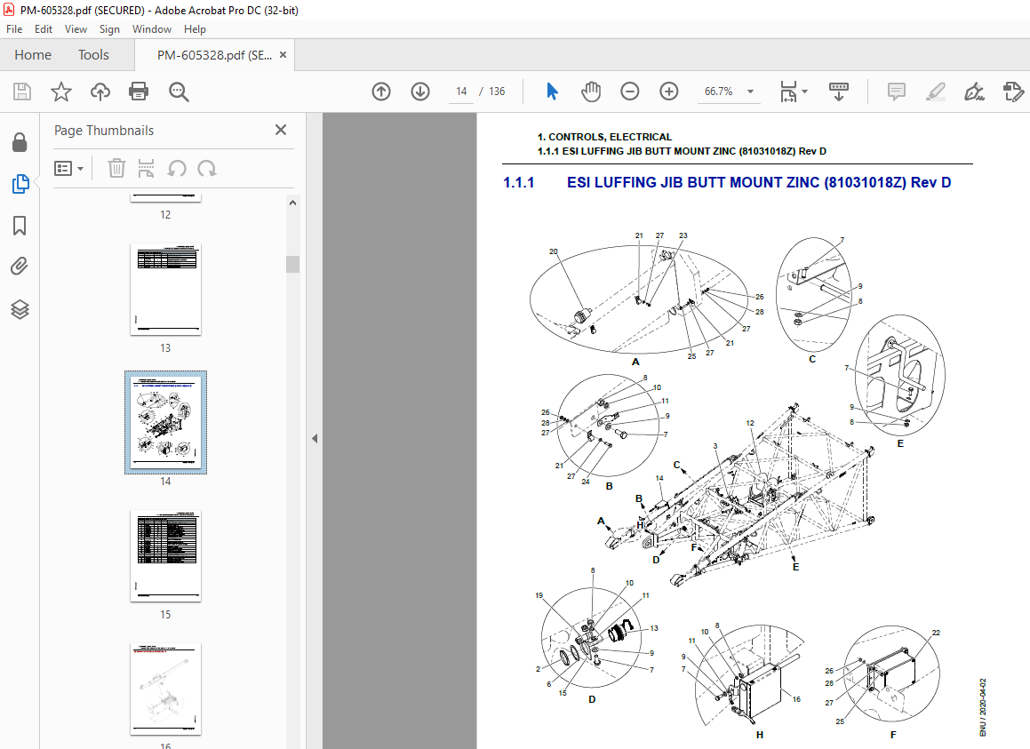 Manitowoc Crane MLC300 Luffing Jib Parts Manual SN 605328 - PDF ...