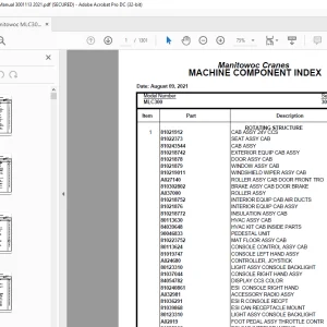 Manitowoc Crane MLC300 Parts Manual 3001113- PDF DOWNLOAD