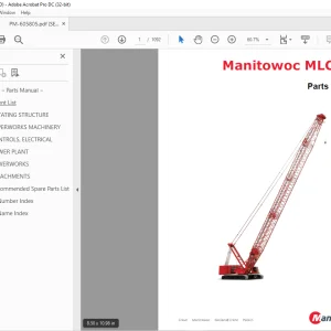 Manitowoc Crane MLC300 Parts Manual 605805 - PDF DOWNLOAD