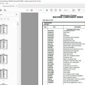 Manitowoc Crane MLC300 Parts Manual SN 3001065 - PDF DOWNLOAD