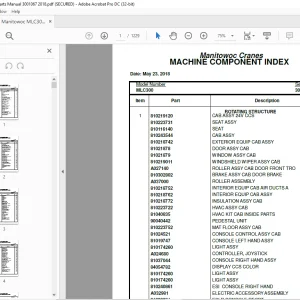 Manitowoc Crane MLC300 Parts Manual SN 3001067 - PDF DOWNLOAD