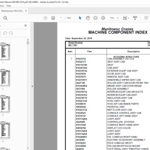 Manitowoc Crane MLC300 Parts Manual SN 3001069 - PDF DOWNLOAD