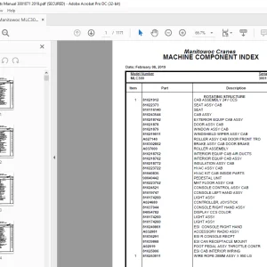 Manitowoc Crane MLC300 Parts Manual SN 3001071 - PDF DOWNLOAD